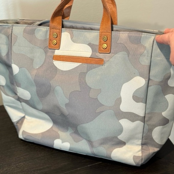 Thirty One Step Up Tote in Soft Camo with Monogram in Caramel Thread! Preowned!! - Picture 4 of 9